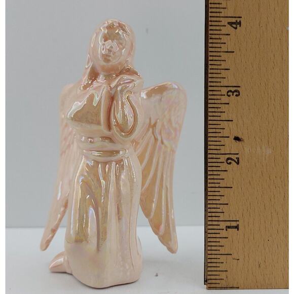 Porcelain Nativity Figurine Iridescent Kneeling Praying Angel 4" - Replacement - Picture 7 of 7